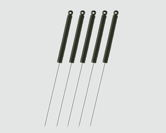 Sterile Acupuncture needles with conductive plastic handle