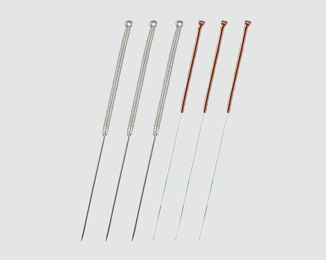 Sterile acupuncture needles with chinese traditional copper/silver handle
